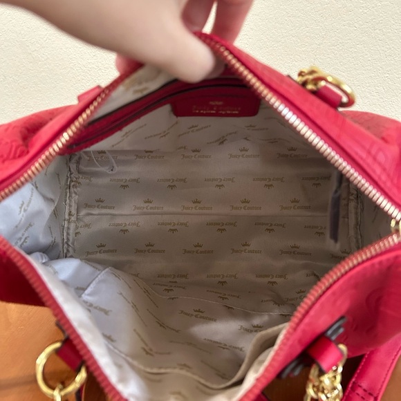 Juicy Couture Best Sellers Fame Satchel Bag Red Shoulder Handbag Travel Charm - Picture 11 of 11